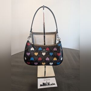SOLD - Coach Teri Shoulder Bag - Signature Canvas Heart Print